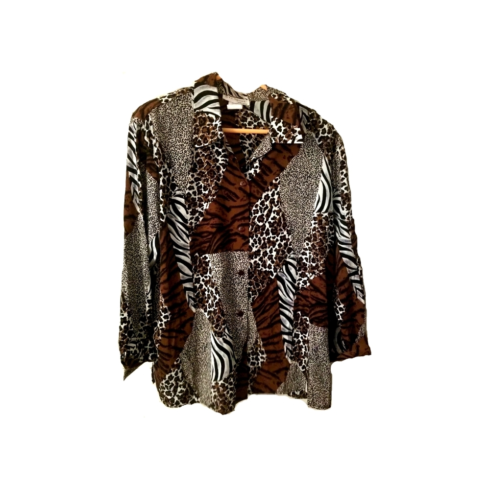Animal Print Blouse 1X